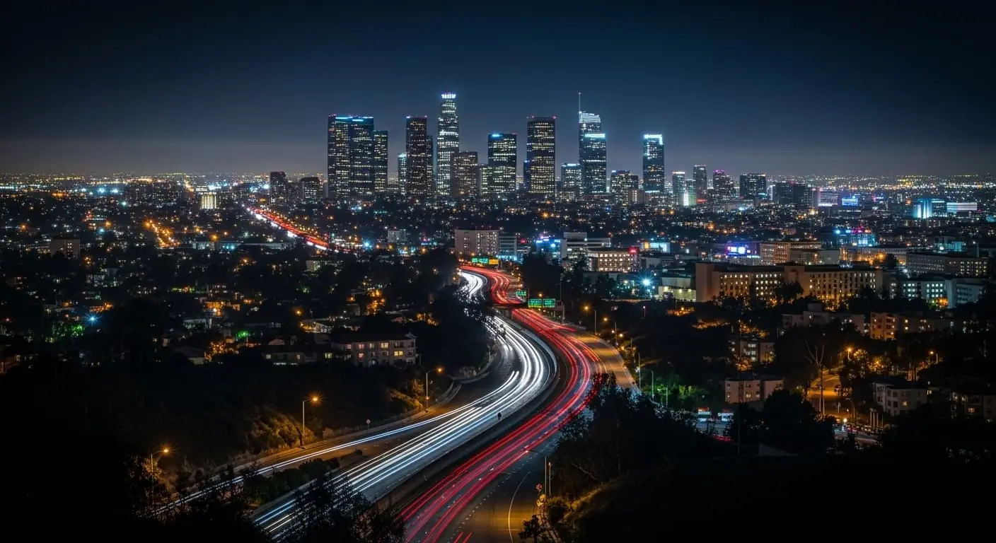 city of los angeles at night