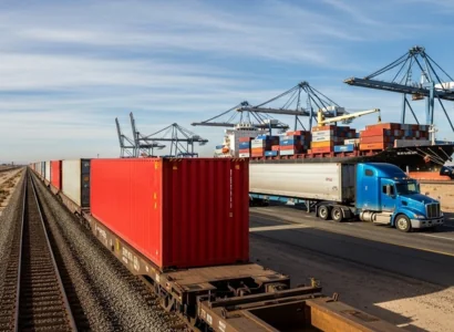 AI image of intermodal shipping