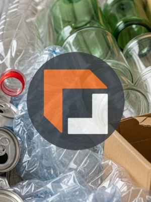 background of recyclable material with the freightcenter logo in the center