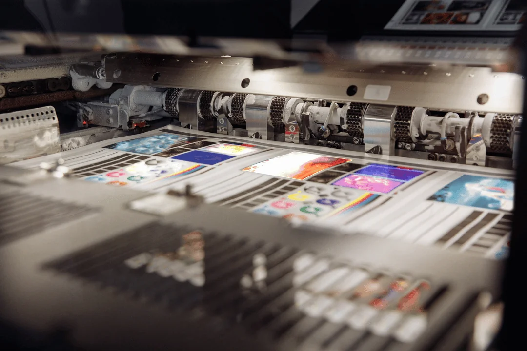 Printing Press Shipping inside of a modern printing press