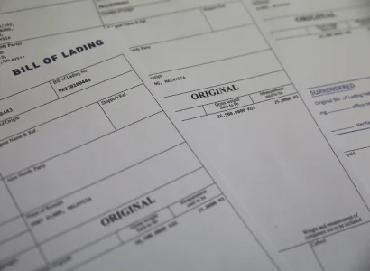 Printing Press Shipping stack of bill of lading documents