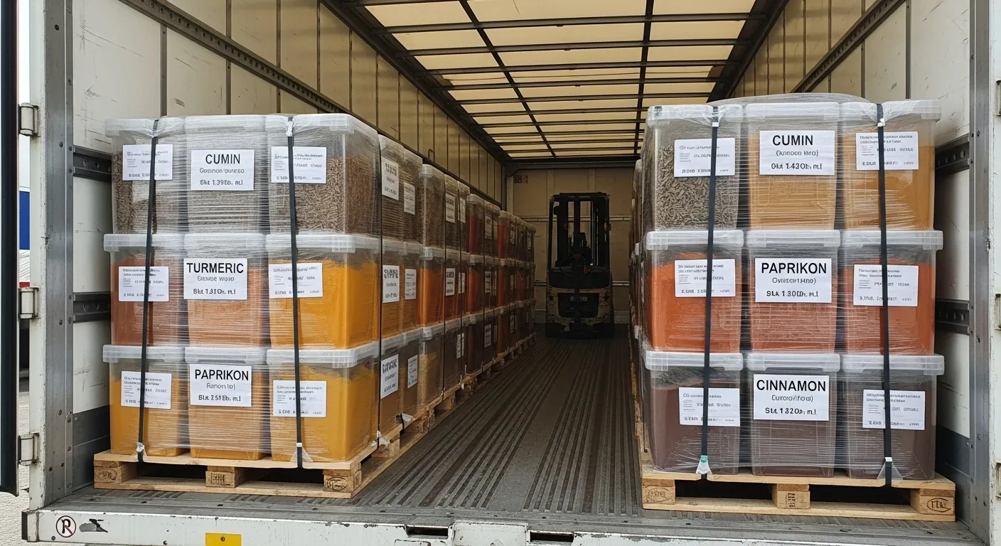 Shipping Bulk Spices in back of a truck