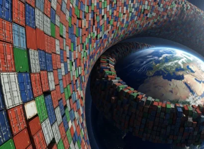 containers wrapped around earth