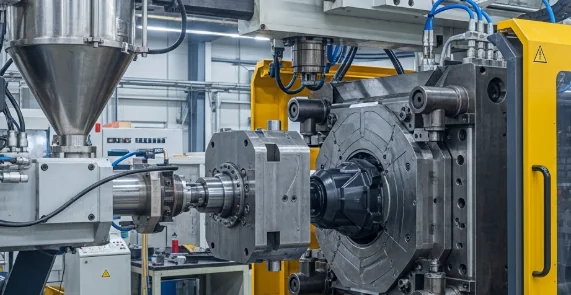 AI image of shipping injection molding machines