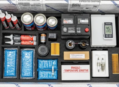 Shipping automotive components with temperature-control shipping services