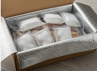 Perishable food in insulated packaging