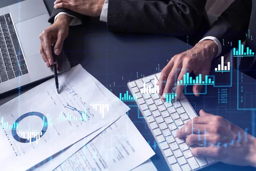 analysts looking at data