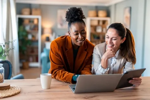 two ladies at a computer