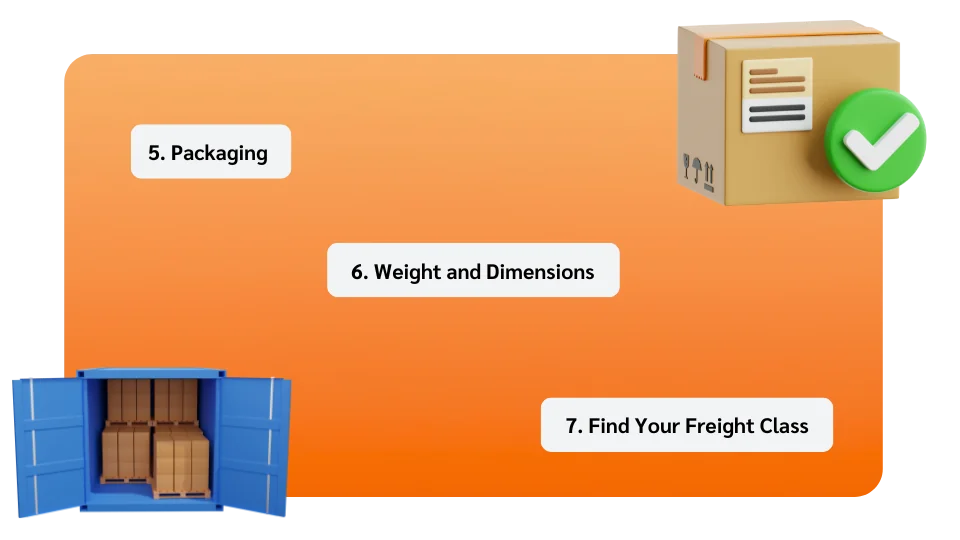 packaging and weight and dimensions and finding your freight class