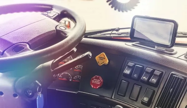 inside a trucks cab