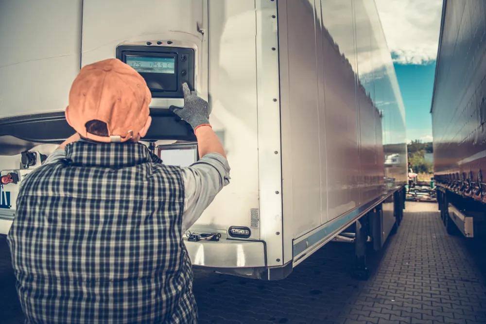 The History and Impact of Cold Chain Logistics driver adjusting temperature on reefer trucks monitoring system