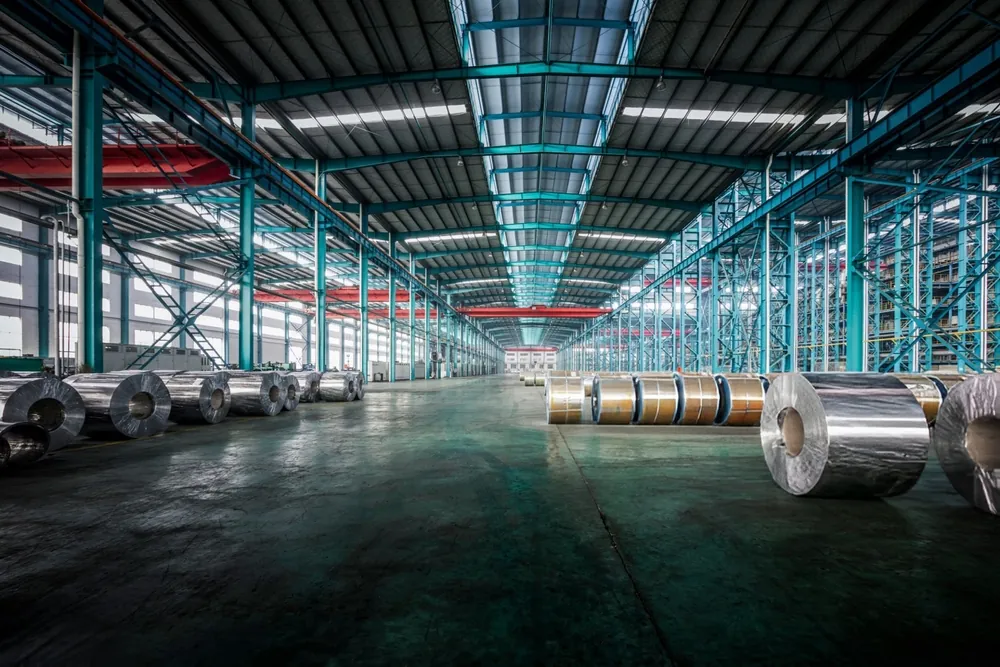 packed coils in empty plant in china