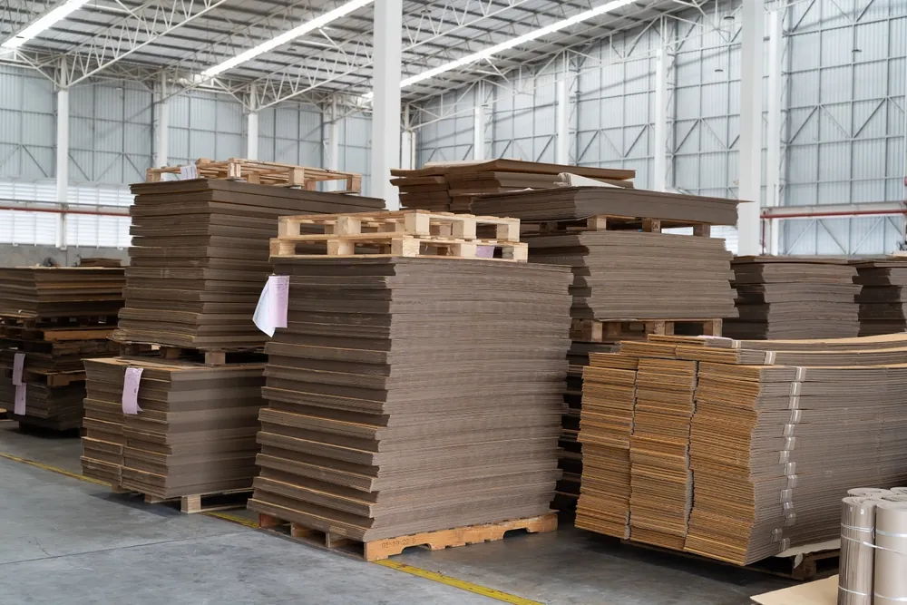 cardboard packaging materials and pallets