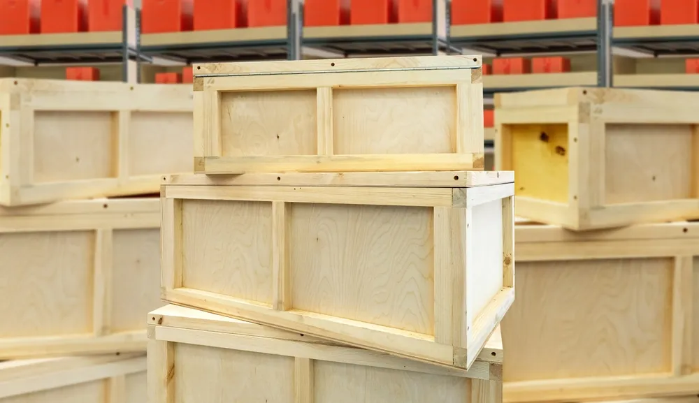 wooden crates stacked
