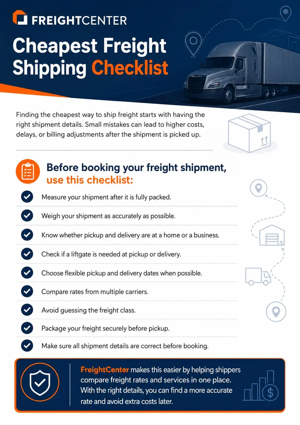 cheapest freight checklist