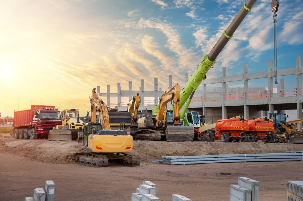 lots of construction equipment