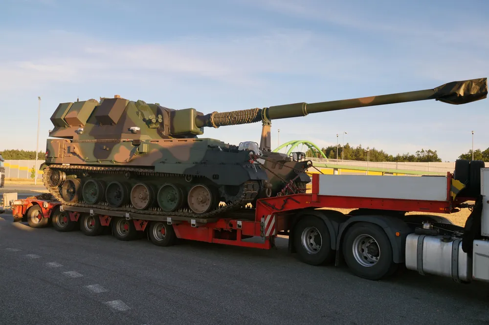 tank on truck trailer