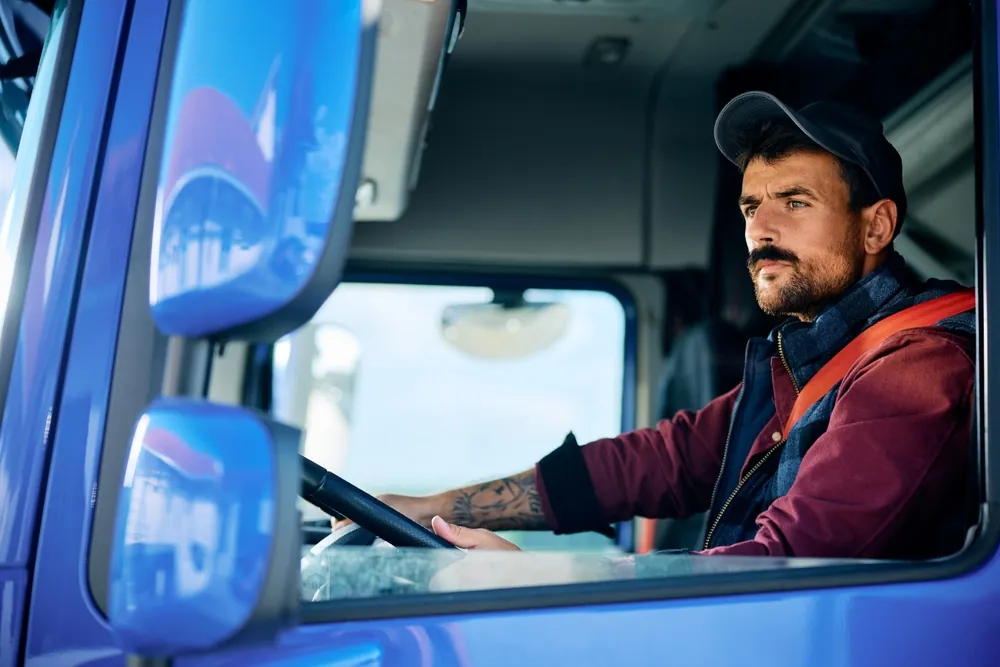 truck driver wearing winter gear