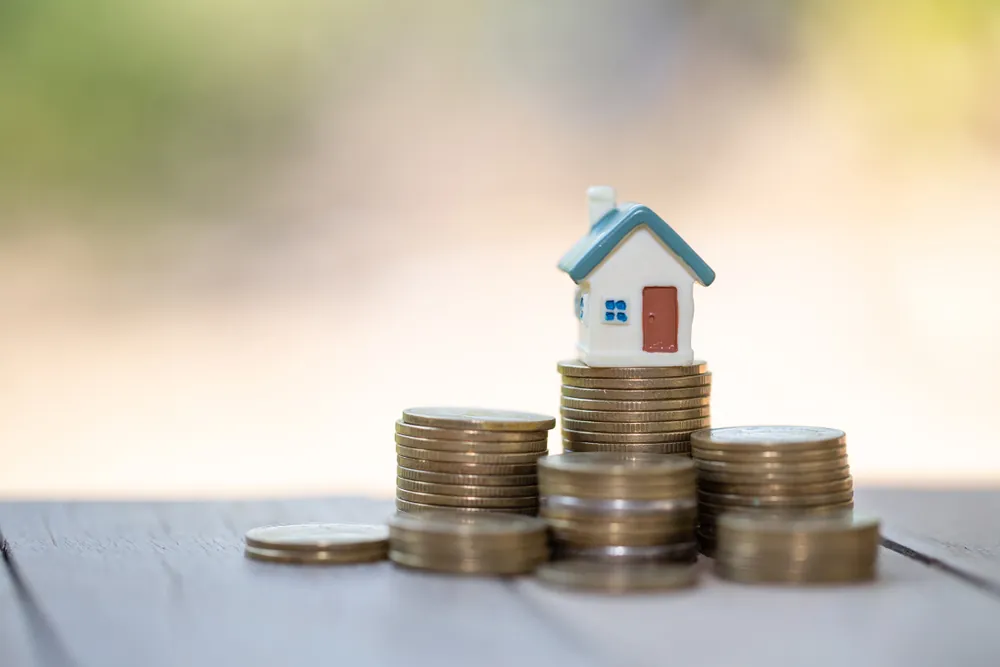 toy house on coins